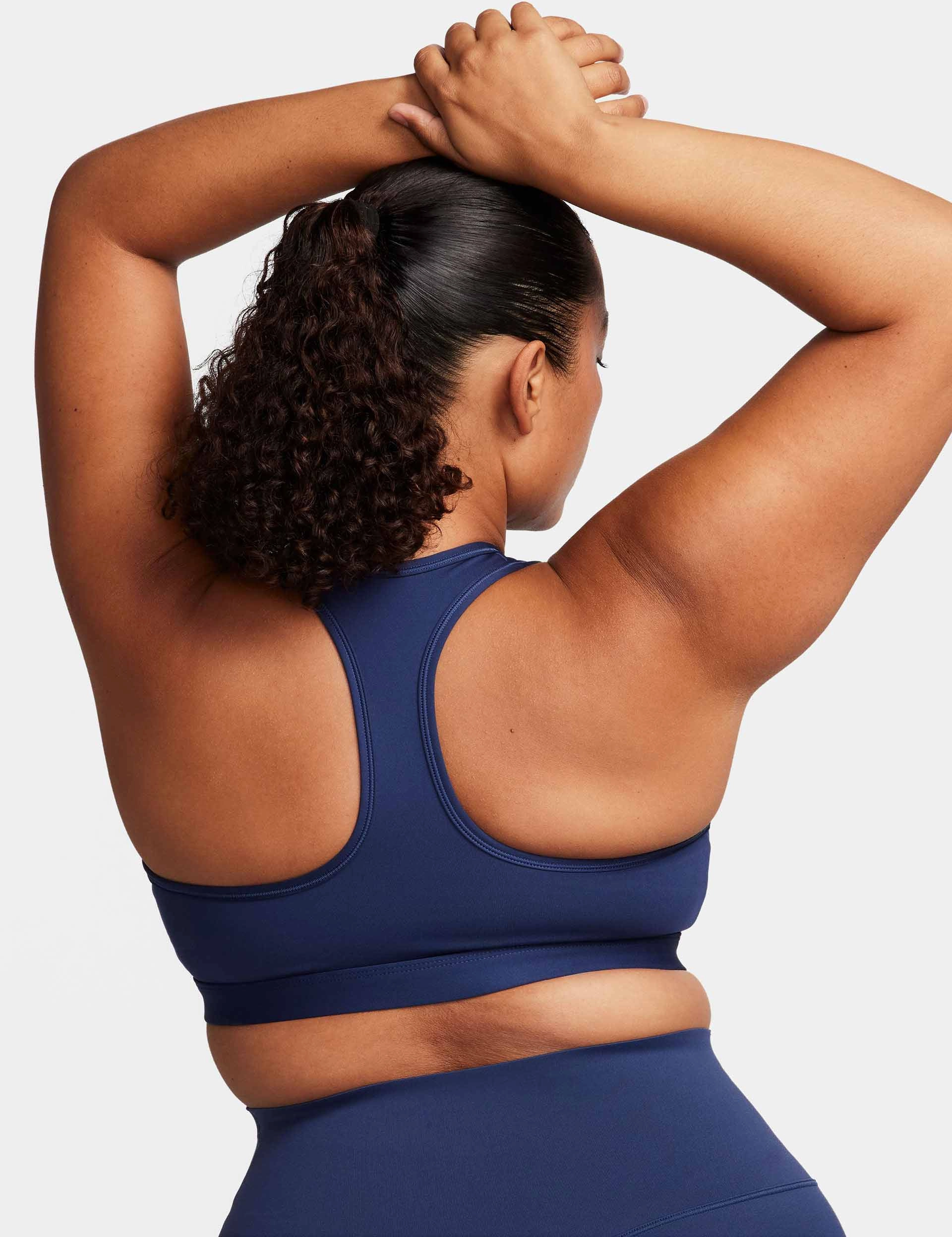 Swoosh Medium Support Bra - Midnight Navy/White Low-intensity workouts Ergonomic Cut