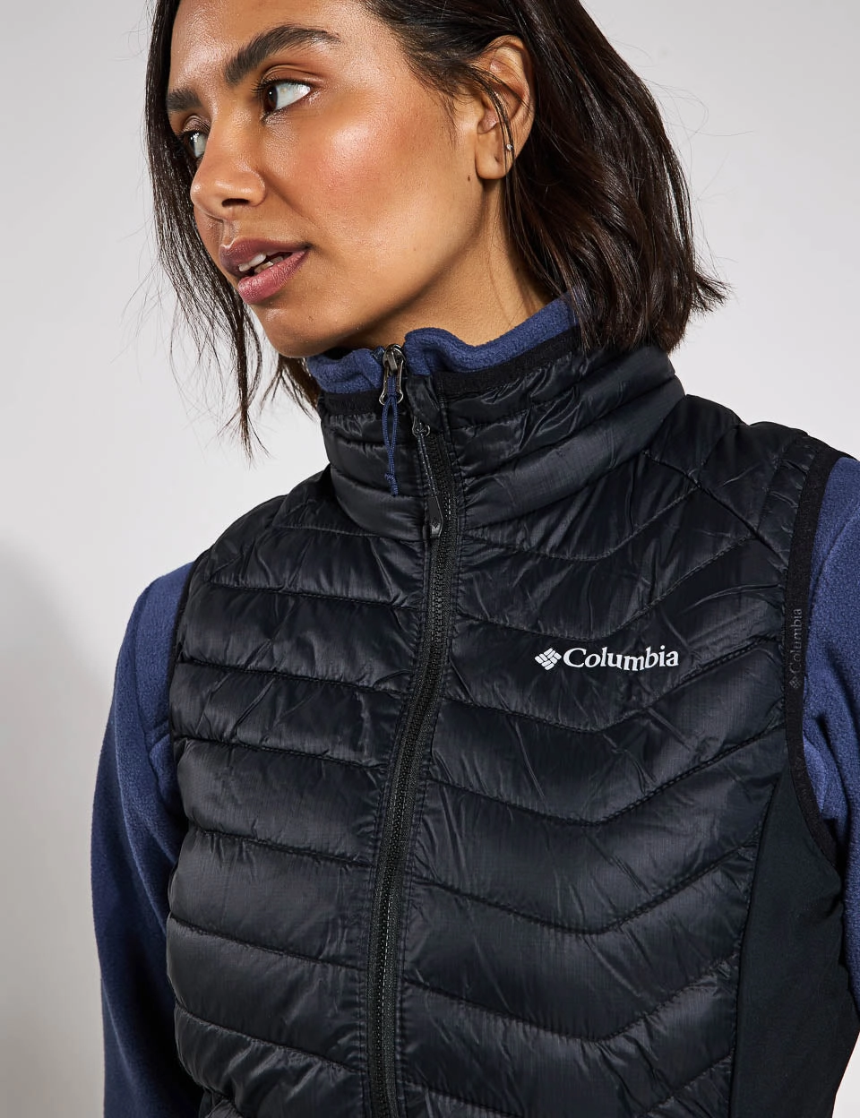 Three Layer Laminate Travel Ready Look Powder Pass II Hybrid Puffer Gilet - Black