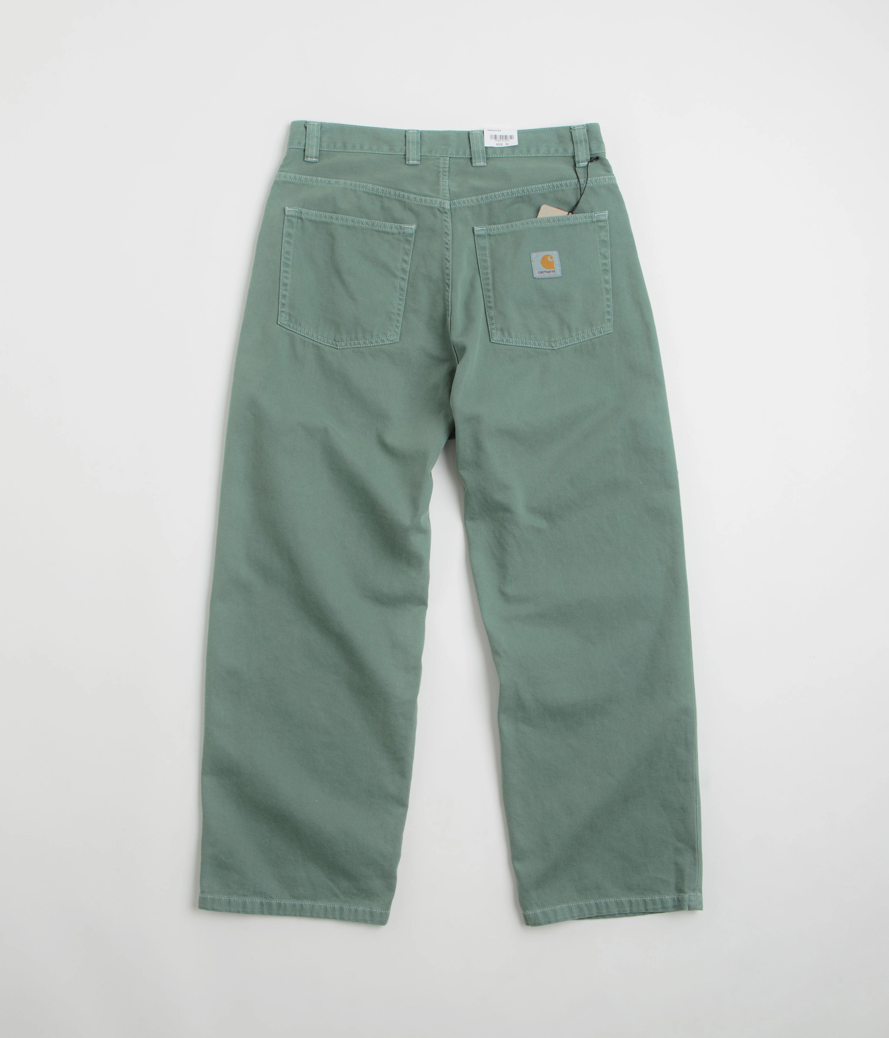 Tapered Leg Design Cuffed hem Carhartt Brandon Denim Pants - Silver Pine