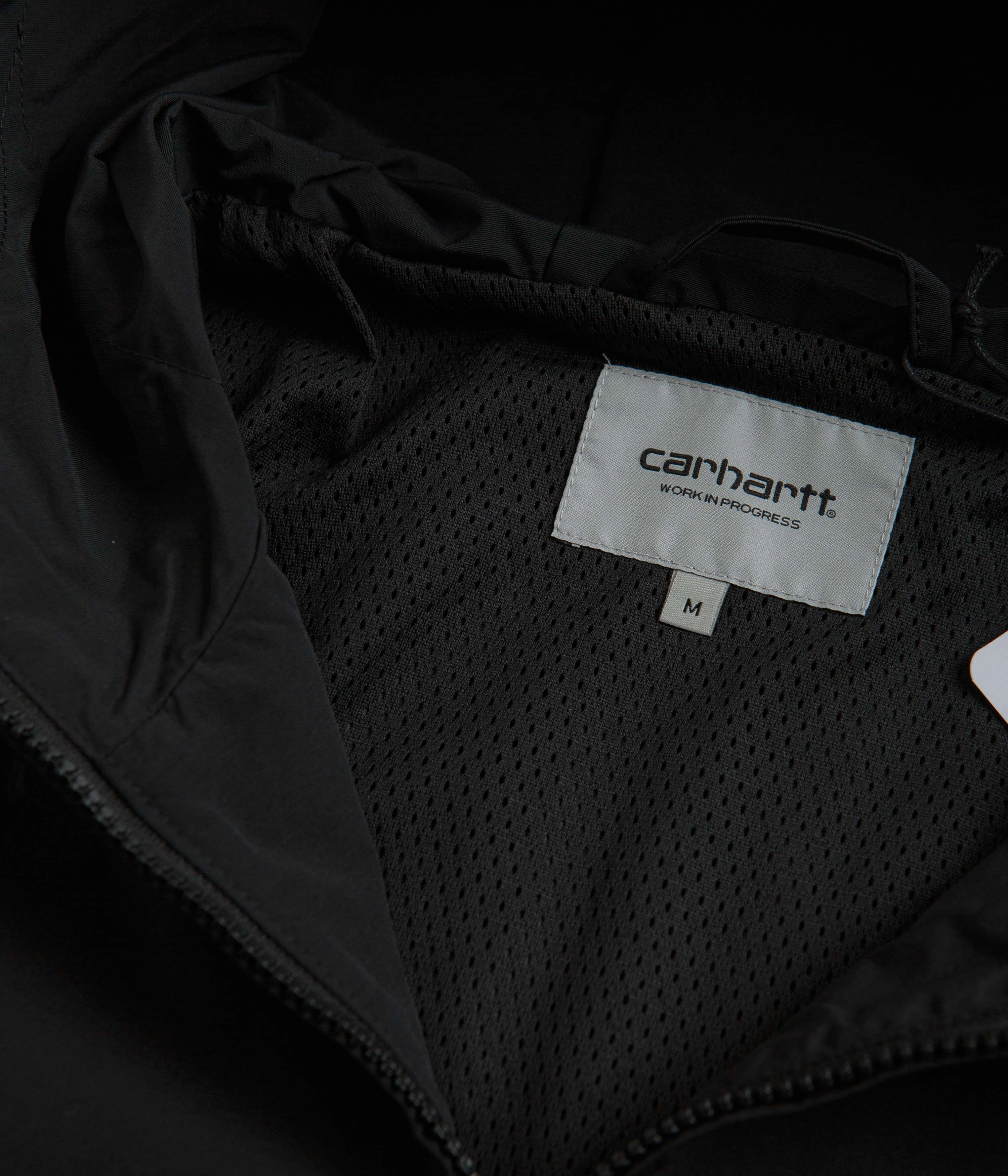 Casual Edge Multi Panel Construction Carhartt Summer Windbreaker Pullover Jacket - Black / White