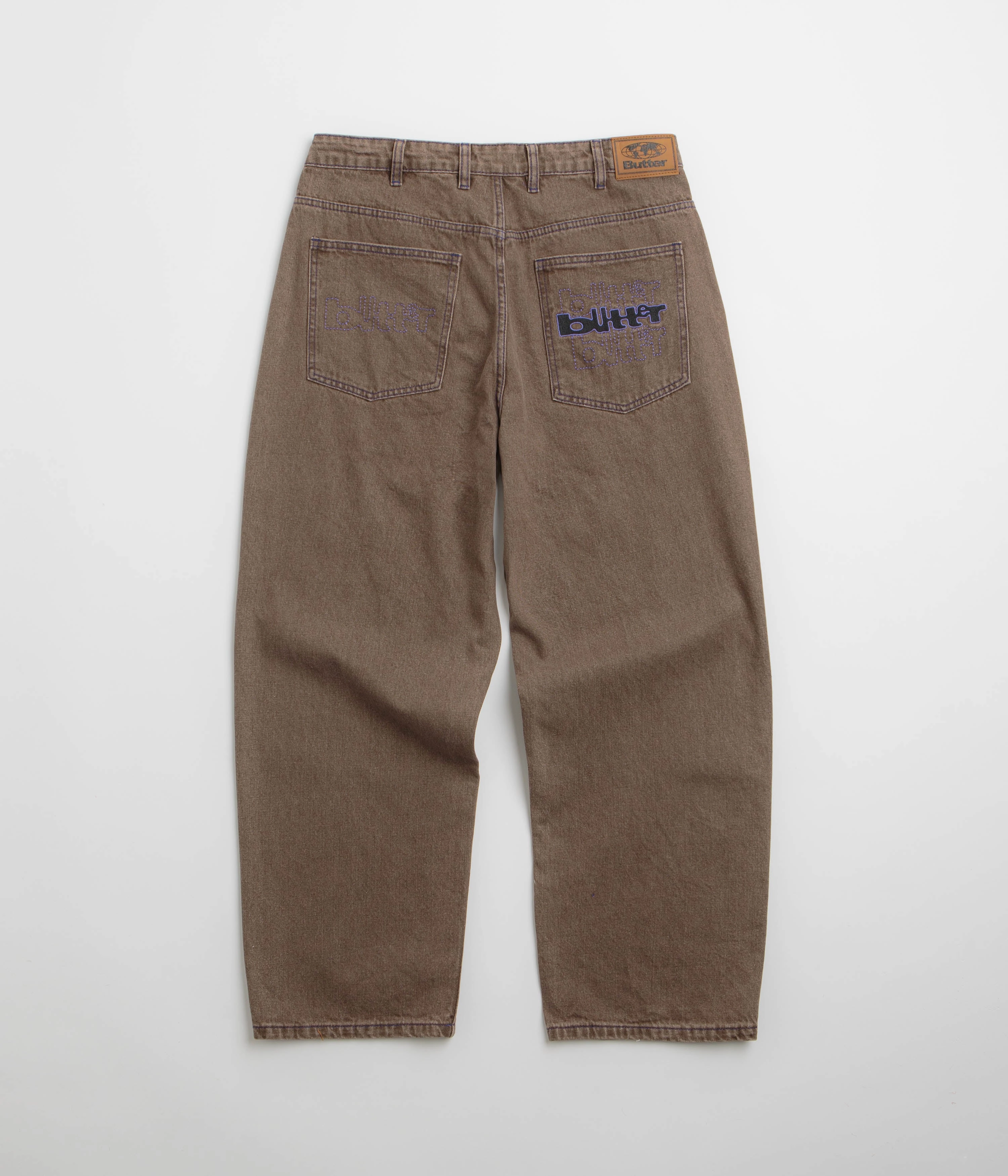 Butter Goods Warped Jeans - Washed Brown Easy Wear Bootcut shape