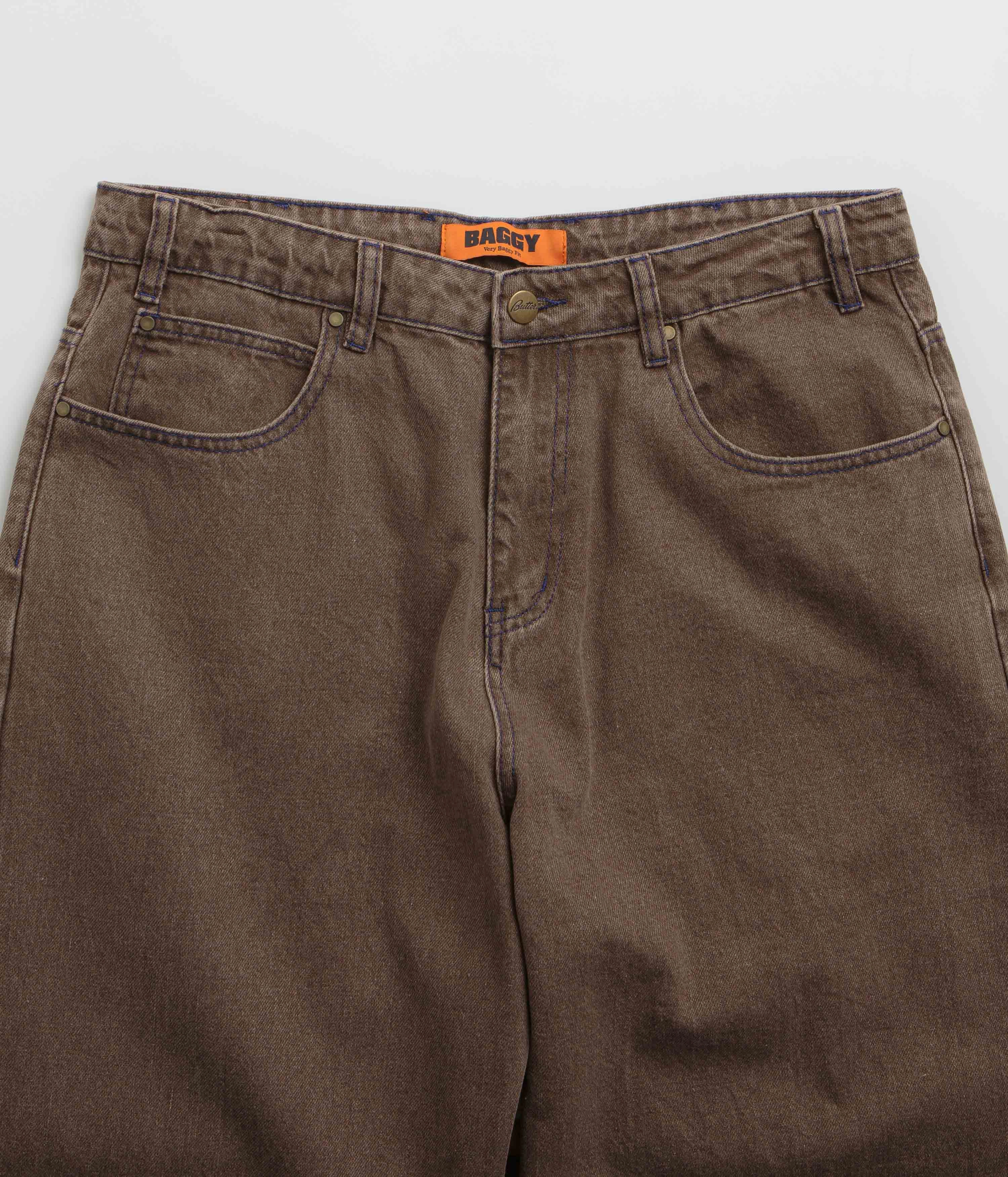 Butter Goods Warped Jeans - Washed Brown Minimal Edge Reinforced Pockets