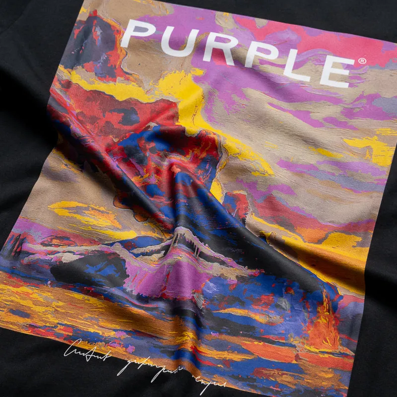 Odor Control Treatment Tight-fitting Purple Brand Vibrant Inferno Tee - Black