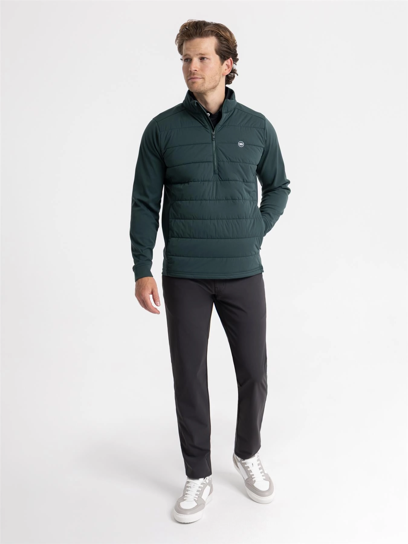 snag resistant Evolve Weld Hybrid Half Zip Jacket Nordic Pine