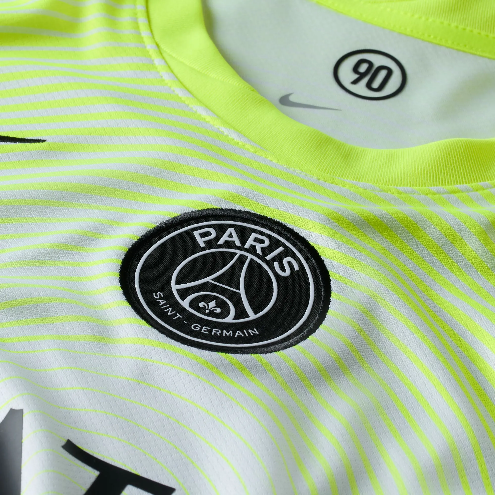 Nike Dri-FIT Total 90 Paris Saint-Germain 2025/26 Stadium Goalkeeper Third Jersey (Volt/White/Black) Ventilated Back Panels Morning Ease