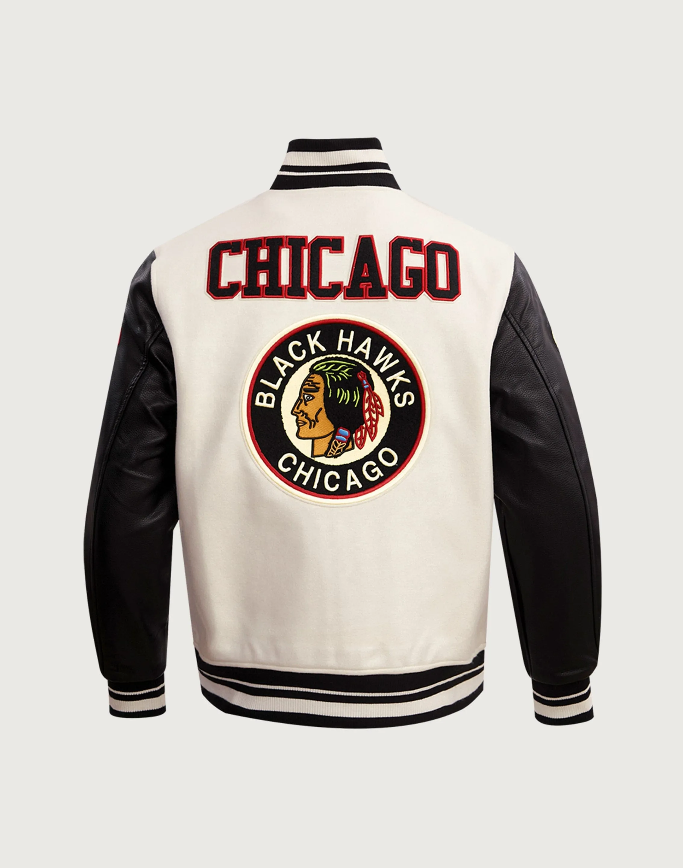 ZeroWaste Production Pro Standard NHL Chicago Blackhawks Retro Classic Rib Wool Varsity Jacket