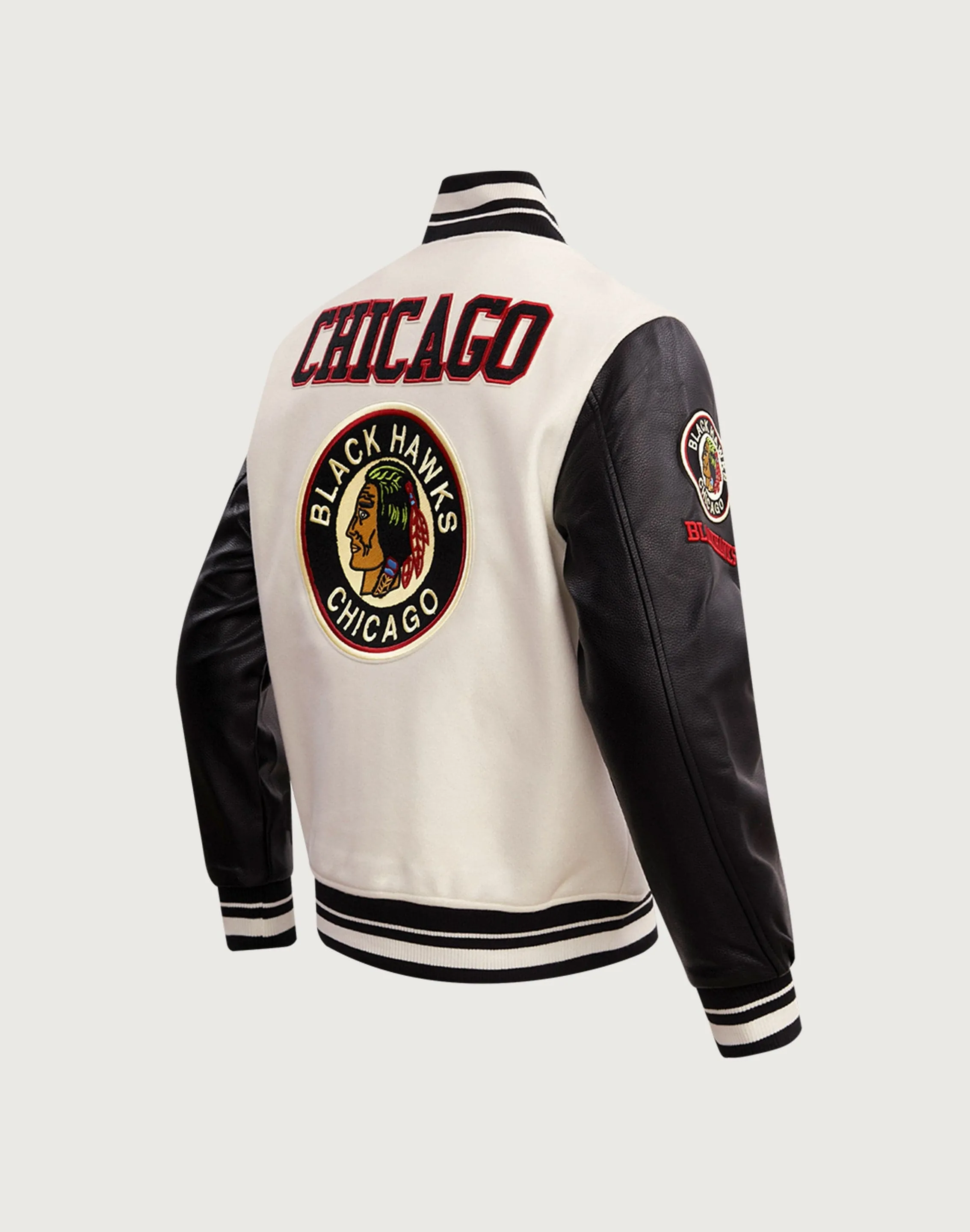 AntiPilling Finish StretchPaneling Pro Standard NHL Chicago Blackhawks Retro Classic Rib Wool Varsity Jacket