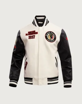 Pro Standard NHL Chicago Blackhawks Retro Classic Rib Wool Varsity Jacket Leader Core