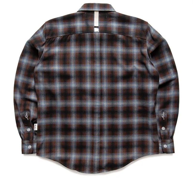 Advisory Board Crystals Flannel Plaid Shirt - Blue Geometric Print Timeless Piece