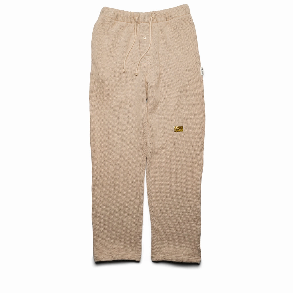 Advisory Board Crystals Knit Lounge Pants - Ecru Locking Zippers Non Slip Inner Lining