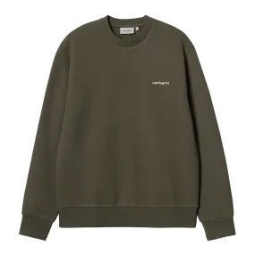 Core Layer Gym Essential Carhartt WIP Script Embroidery Sweat - Cypress / White