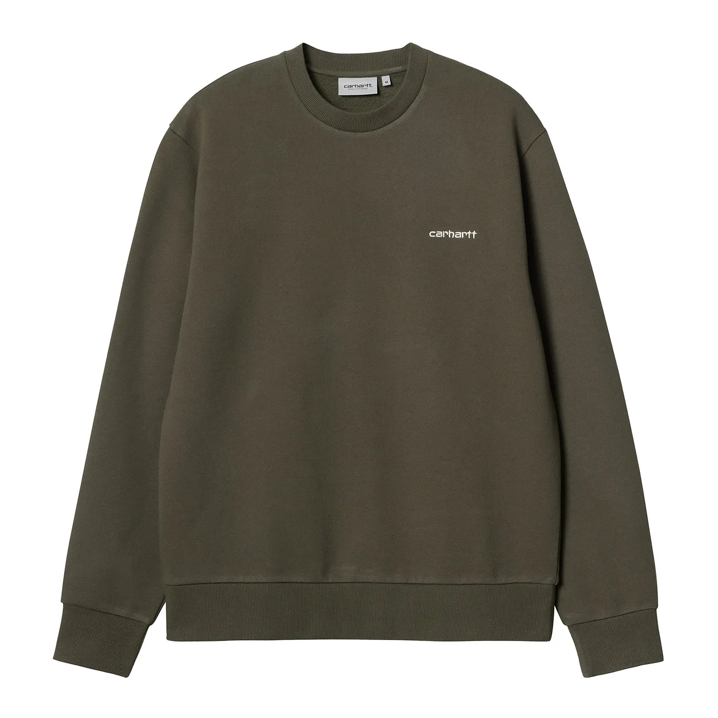 Carhartt WIP Script Embroidery Sweat - Cypress / White Running Gear