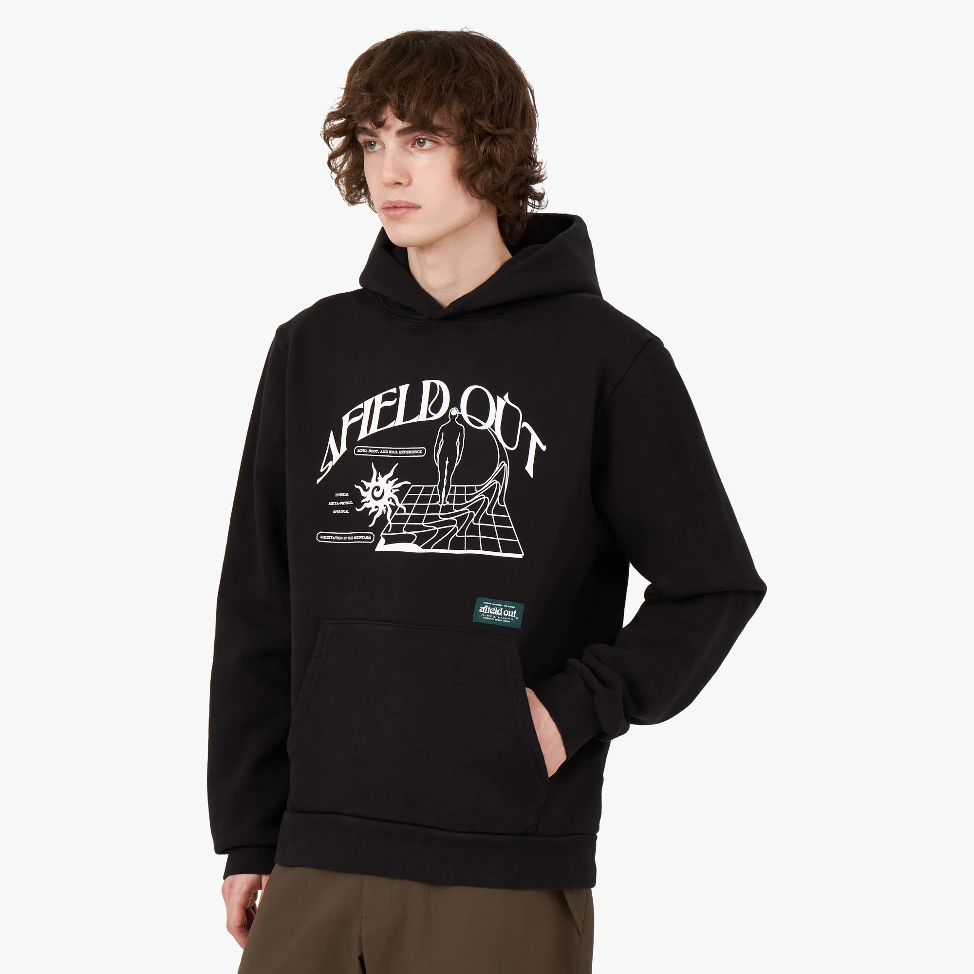 Afield Out Retreat Pullover Hoodie / Black Easy iron earthy colors