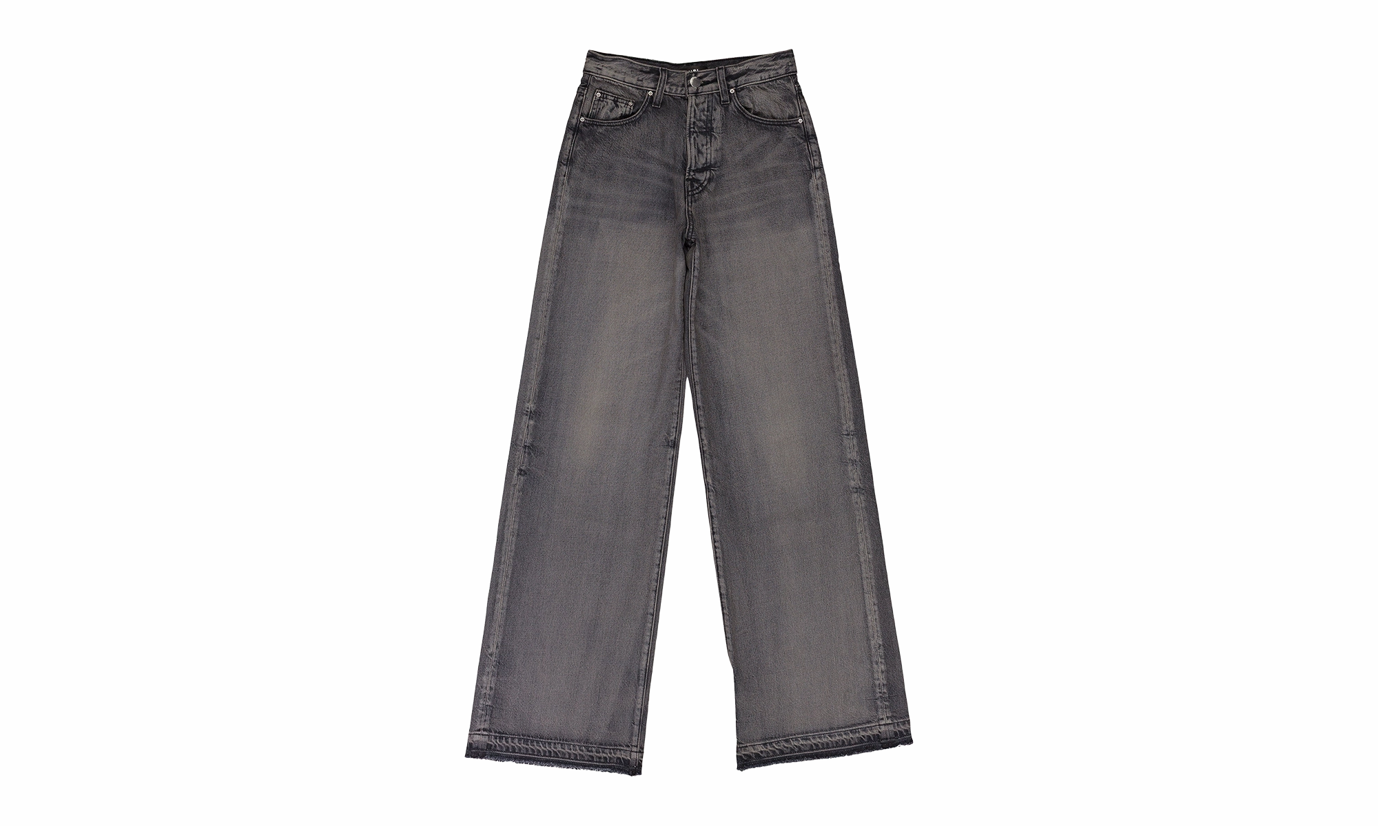 Perfect Basic AGED BLACK HIGH RISE WIDE LEG JEANS "Black"