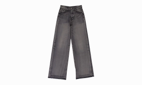 Fit Routine Breathable Denim AGED BLACK HIGH RISE WIDE LEG JEANS "Black"
