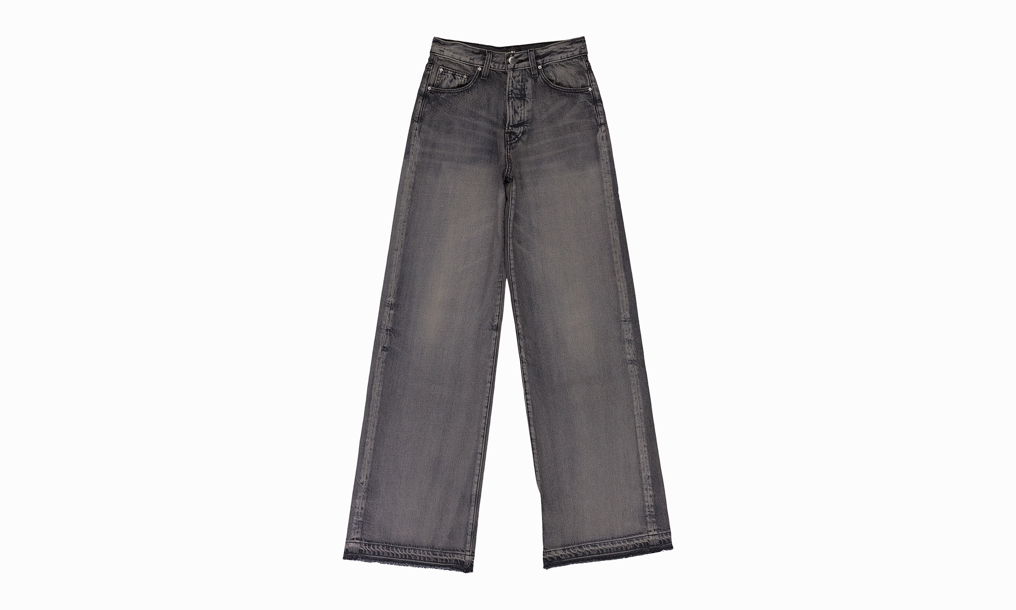 AGED BLACK HIGH RISE WIDE LEG JEANS "Black" Premium Party Look Subtle Detail