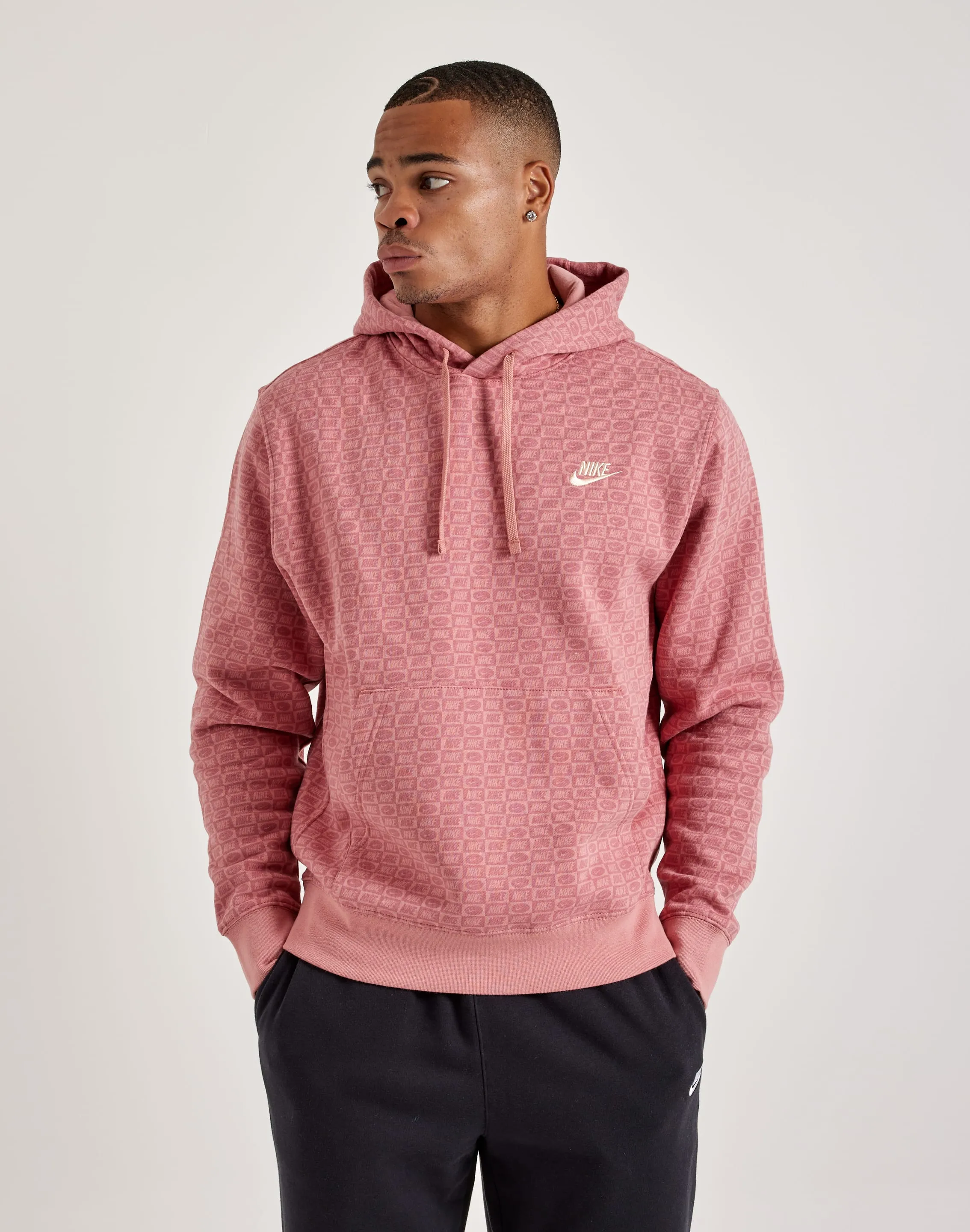 Reinforced Knees Nike Monogram Club Fleece Pullover Hoodie