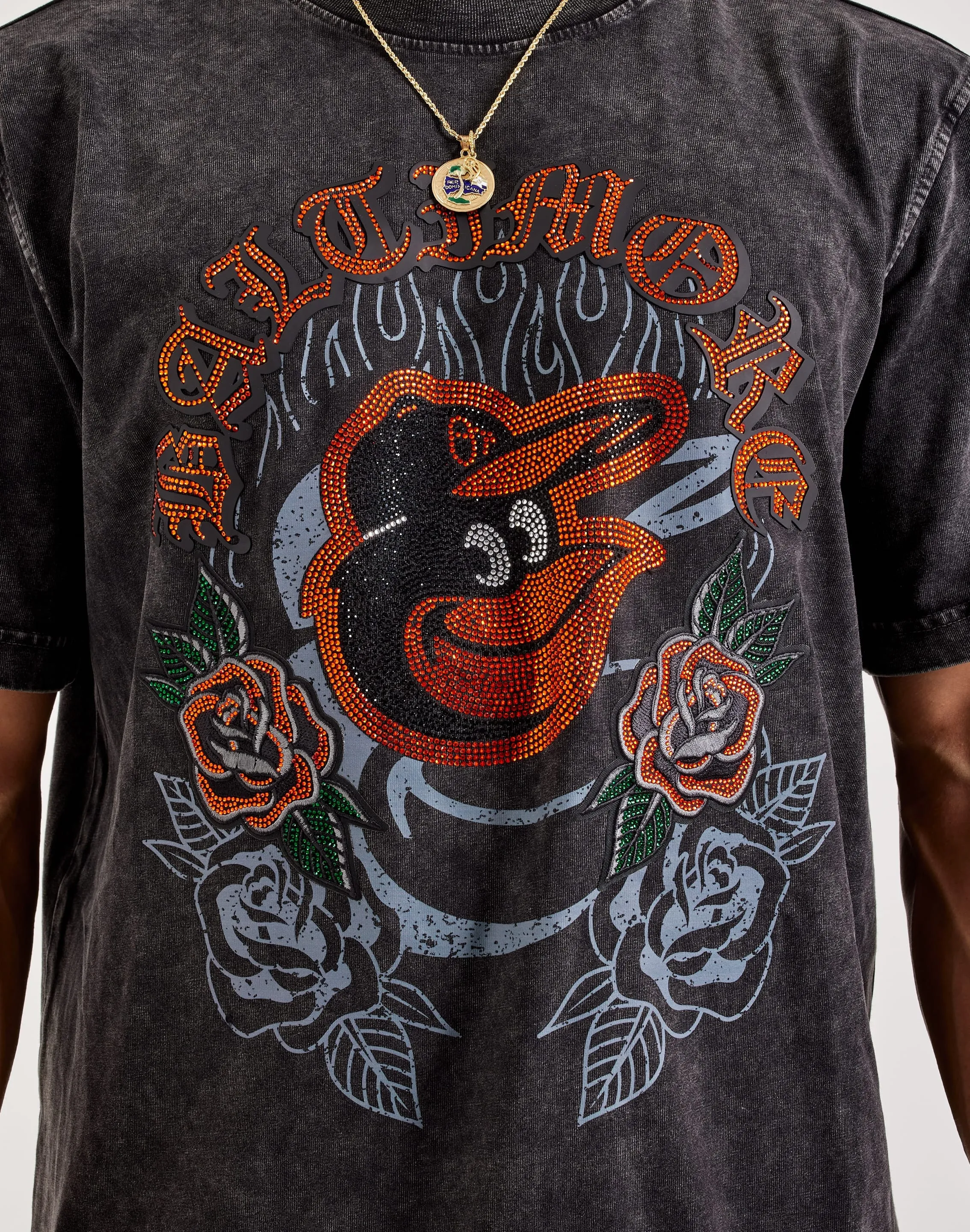 Stretchable Waistband TearResistant Pro Standard MLB Baltimore Orioles Rhinestone Tee