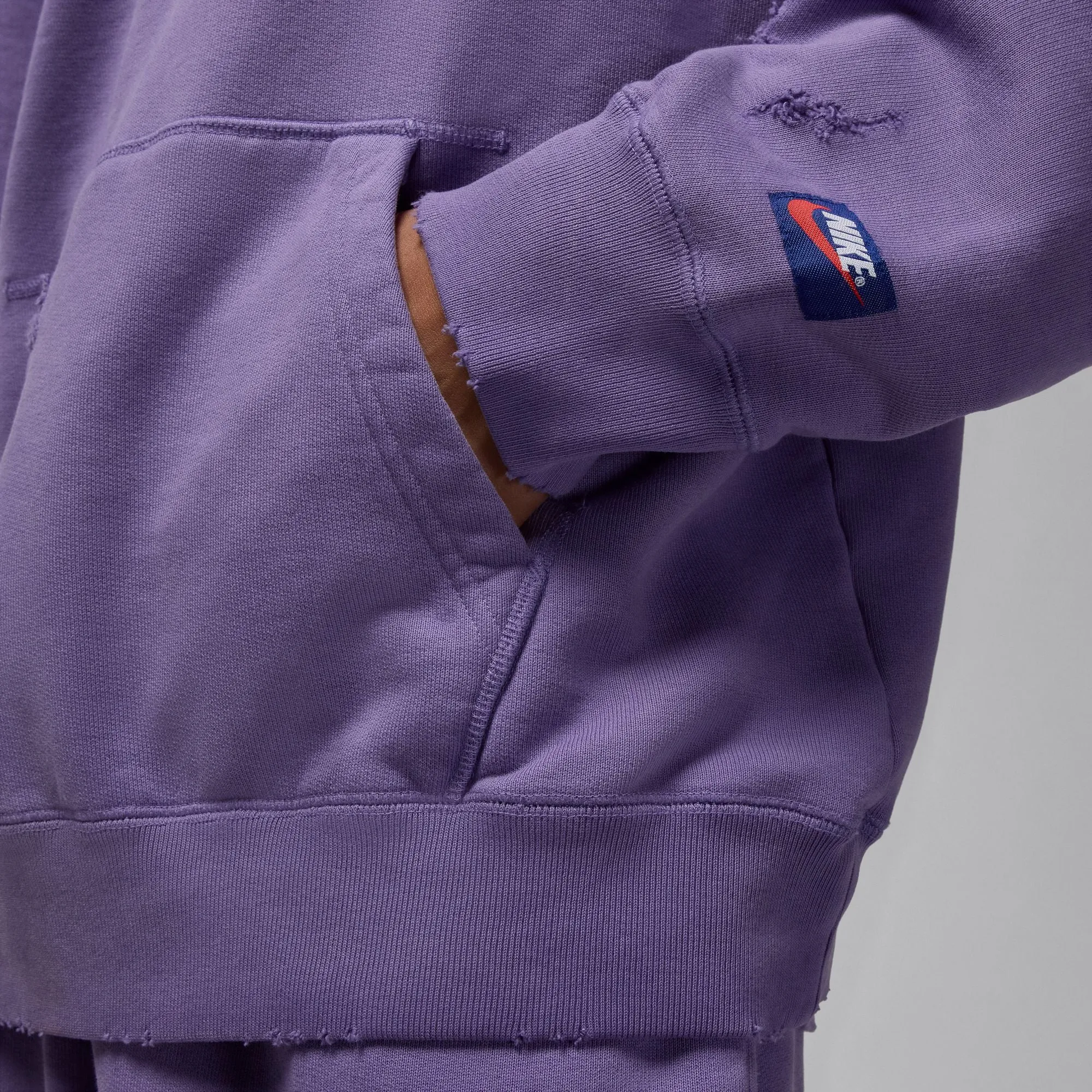 Air Jordan Rare Air Fleece Pullover Hoodie (Purple Earth) Loose Fit Seamless Design
