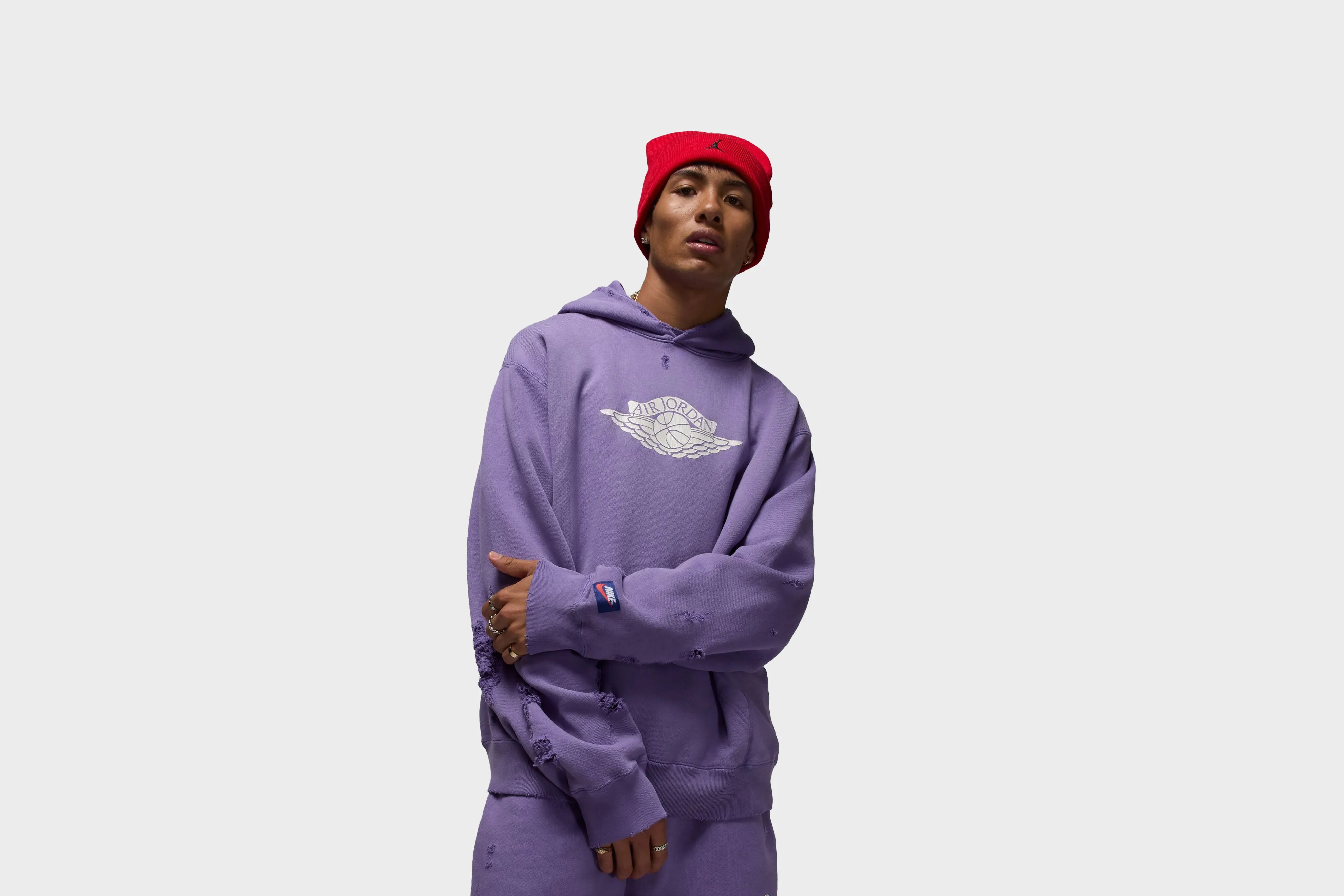 Air Jordan Rare Air Fleece Pullover Hoodie (Purple Earth) Relax Vibe StainReleaseCoating