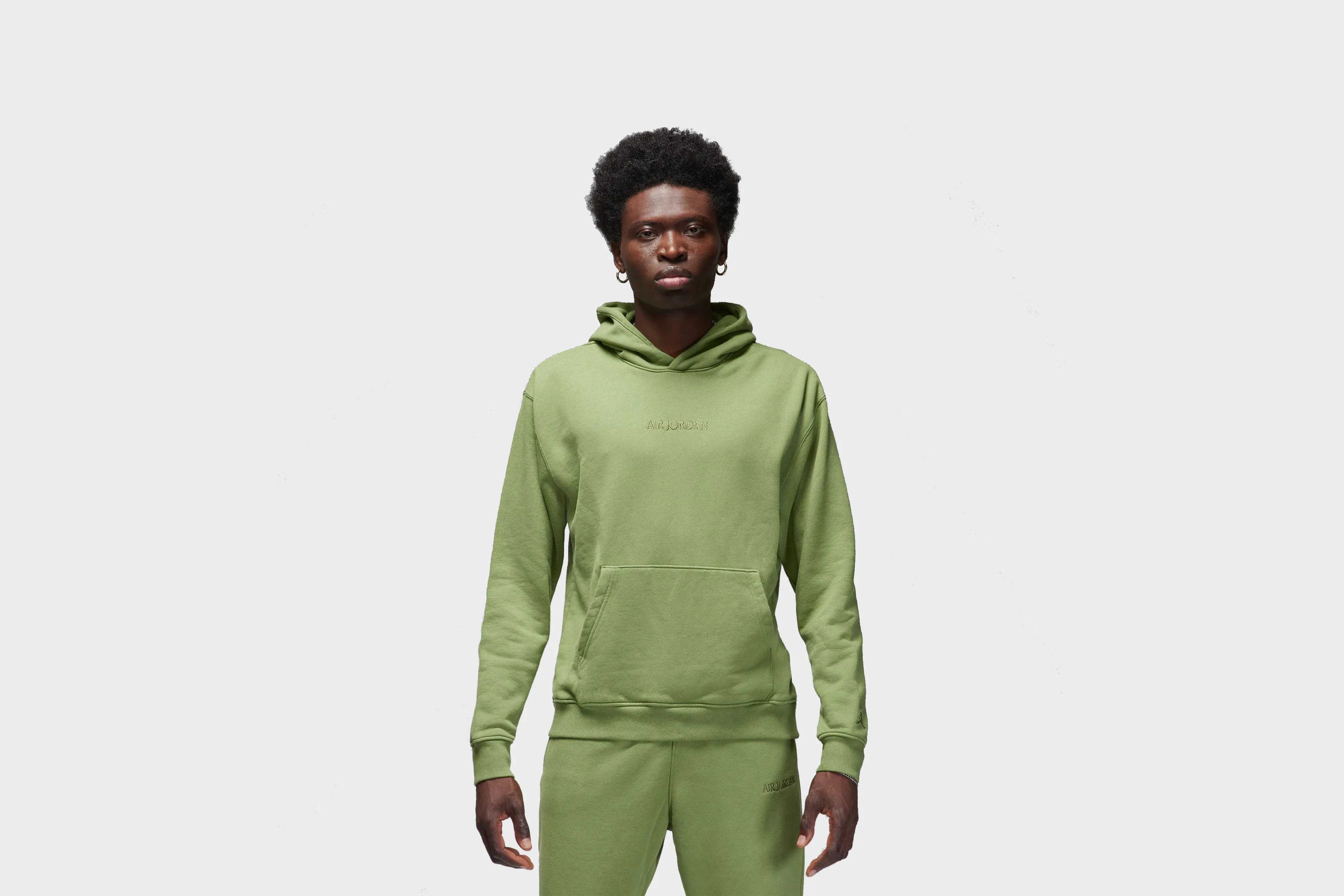 Air Jordan Wordmark Fleece Hoodie (Green) MultiPocketDesign