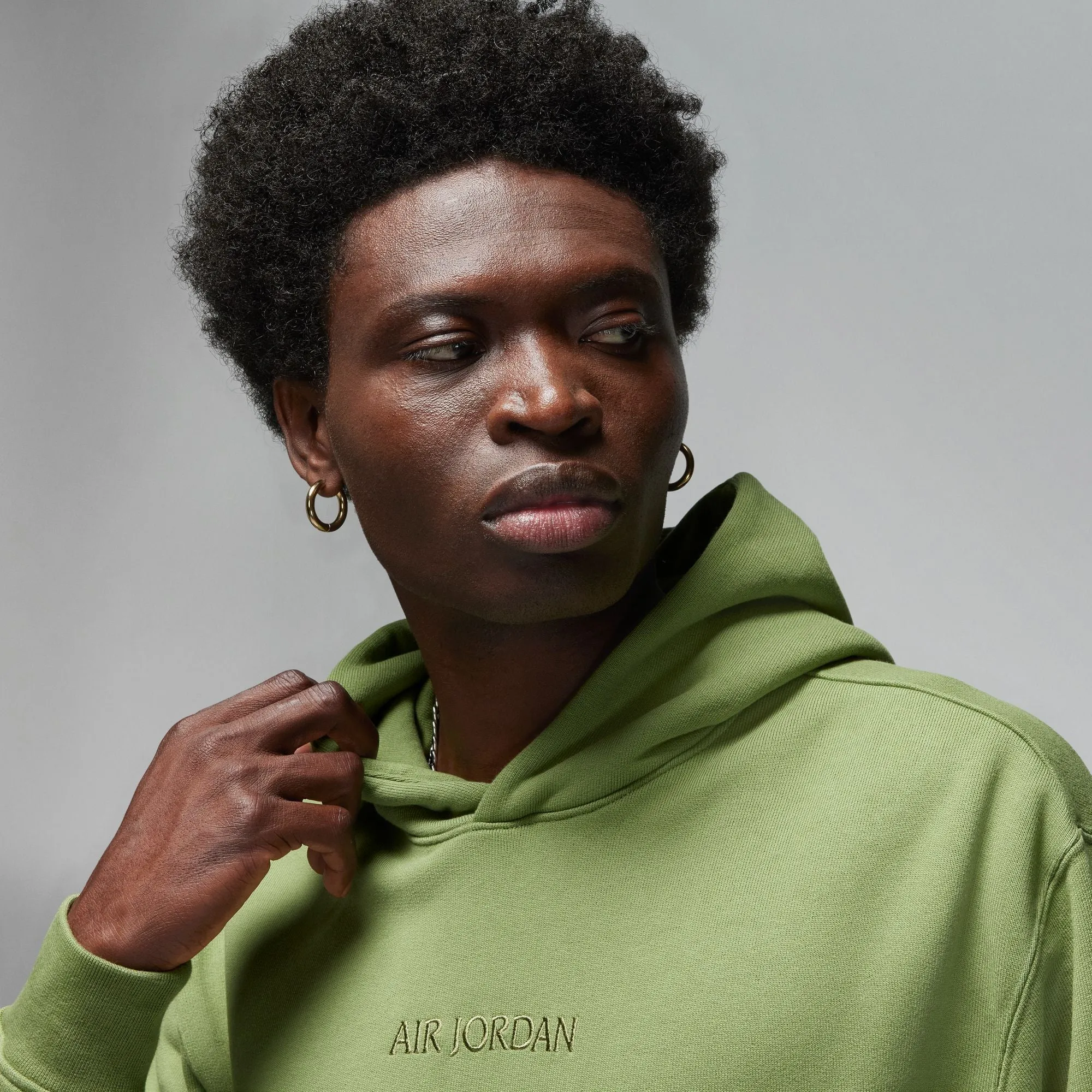 Road Look Air Jordan Wordmark Fleece Hoodie (Green)