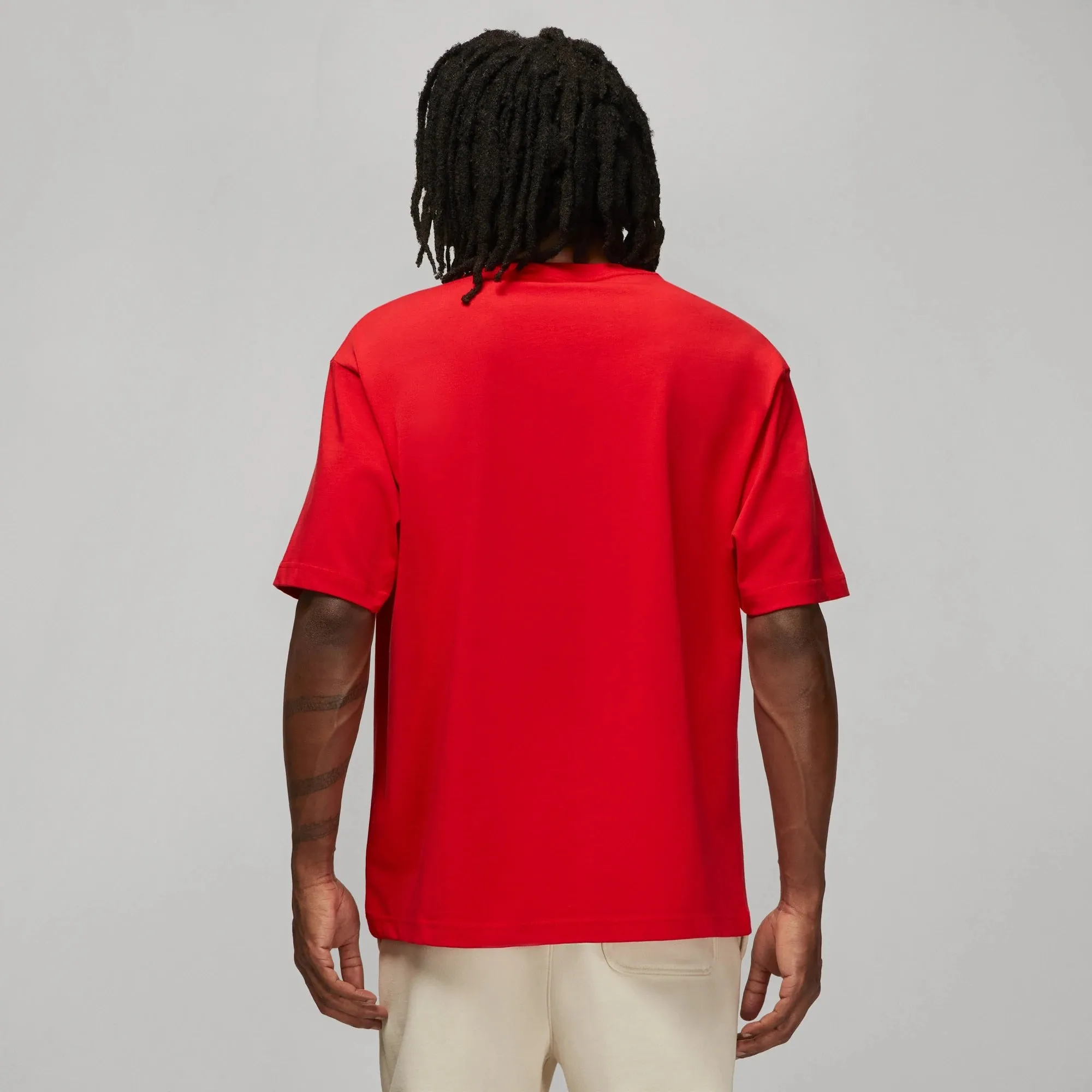 SnagFree Surface FourWayStretchClothing AIR JORDAN WORDMARK SS TEE - FIRE RED