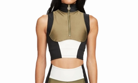 GridTexture Air Jordan x Aleali May Women's Crop Tank Medium "Olive"