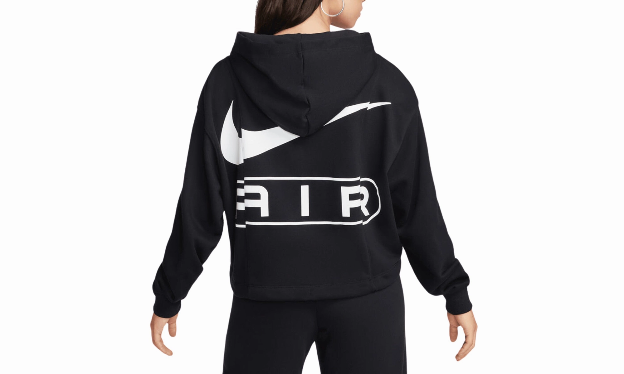 Air Women's Full-zip Oversized French Terry Hoodie "BLACK"