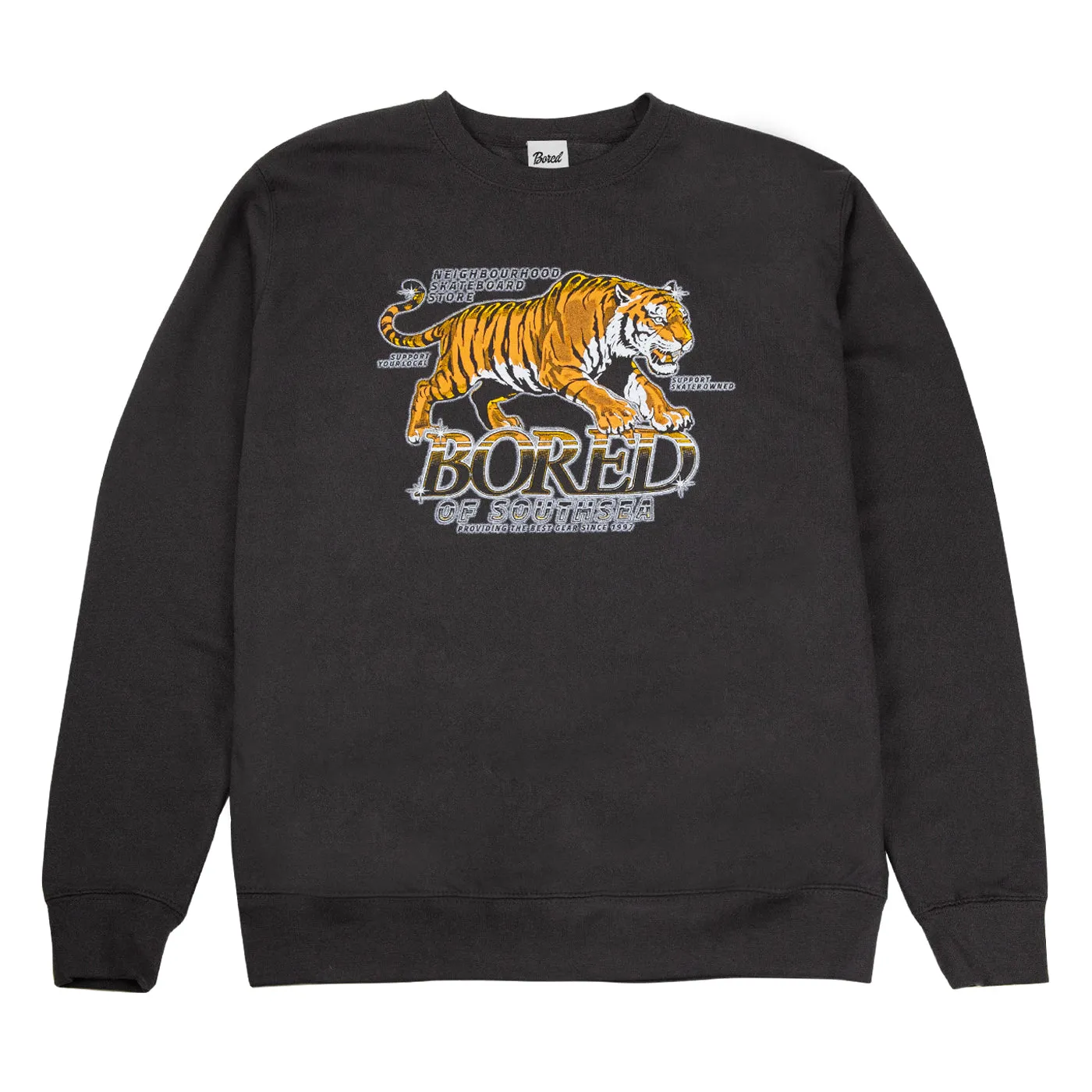 aesthetic features Airbrush Tiger Sweatshirt - Storm Grey