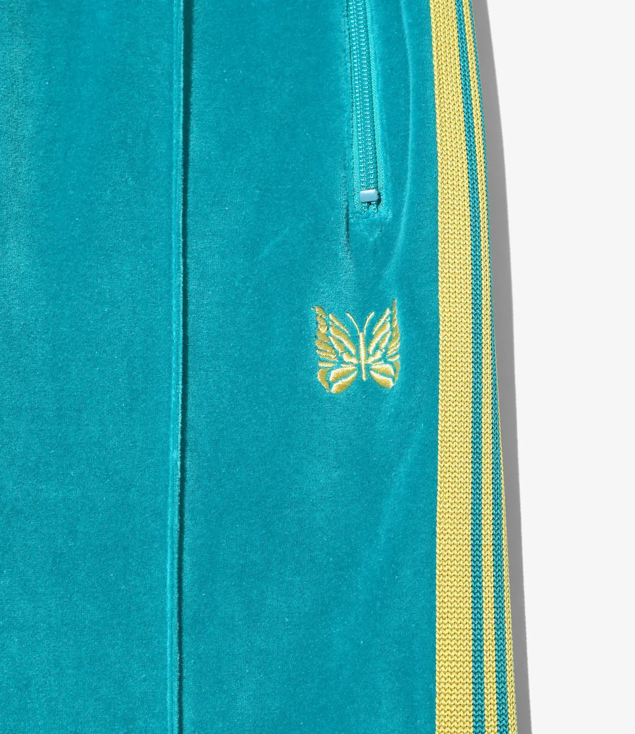 NARROW TRACK PANT C/PE VELOUR - TURQUOISE Airtight Zipper