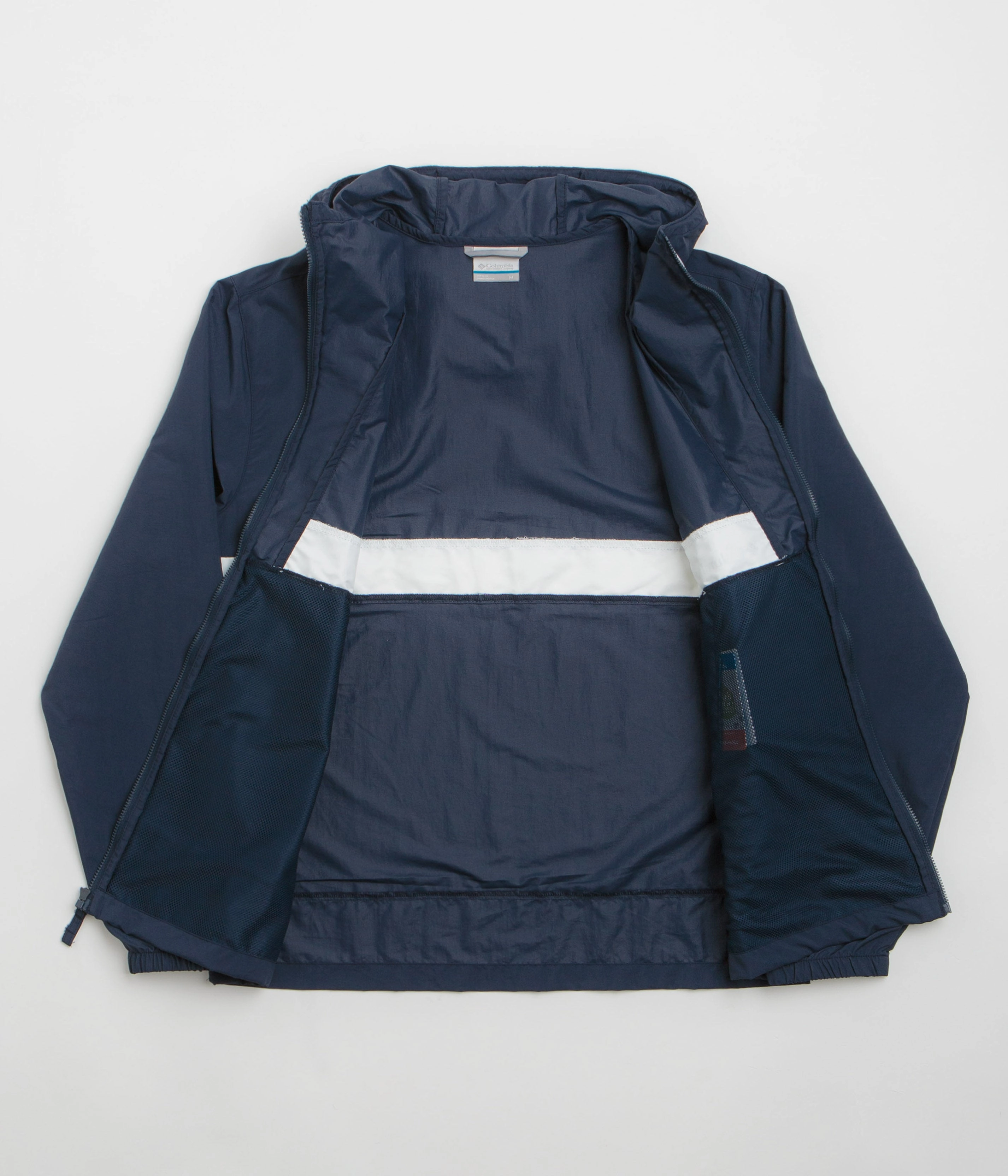 Columbia Spire Valley Hooded Windbreaker Jacket - Collegiate Navy / White Thermal Insulation Layer VentilatedPanels