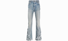 Paint Splatter Flare Jeans "Indigo" Reliable Layer