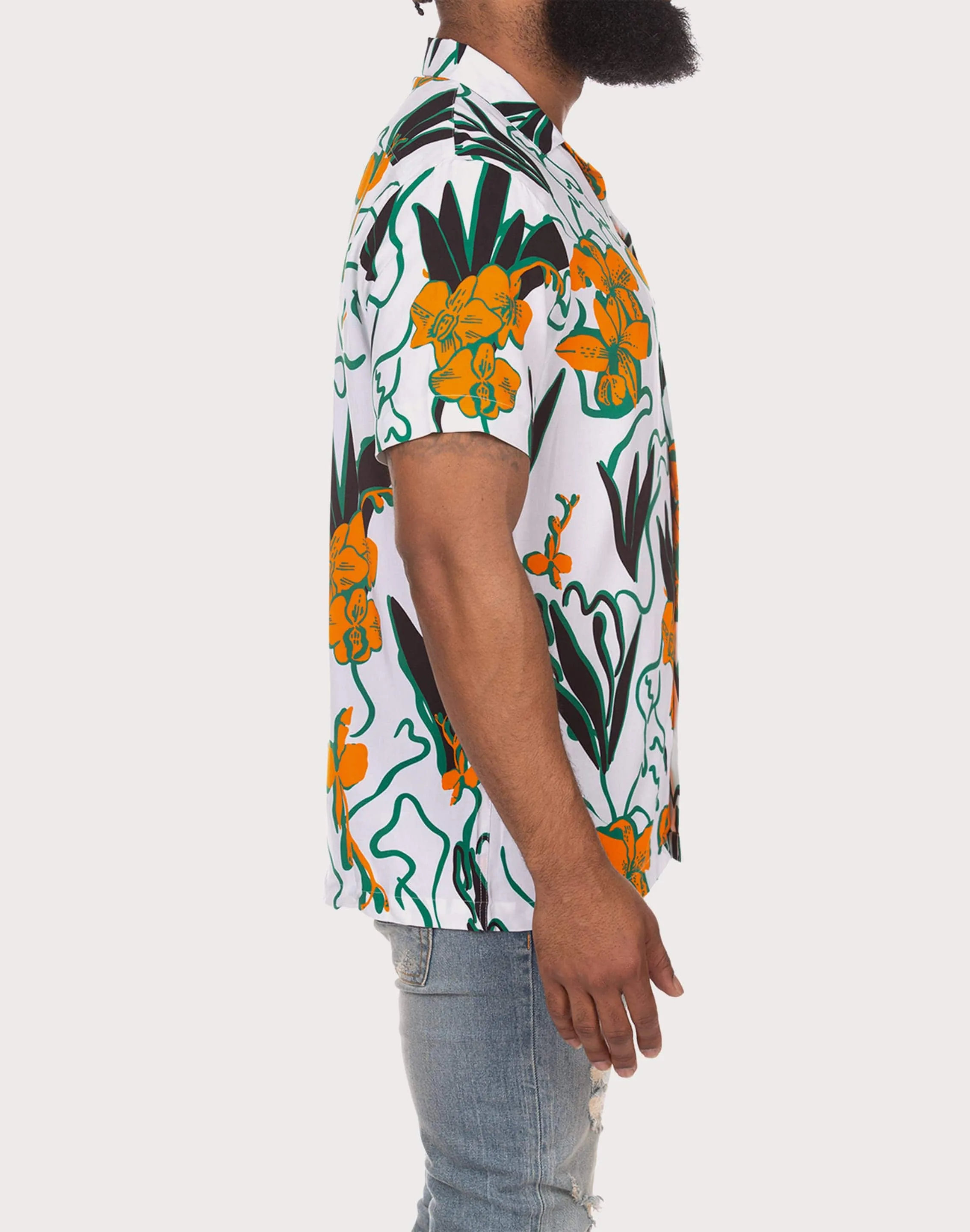 HighCollar Style Akoo Camp Collar Button Down Shirt