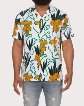 Akoo Camp Collar Button Down Shirt Travel Proof DurableStitching