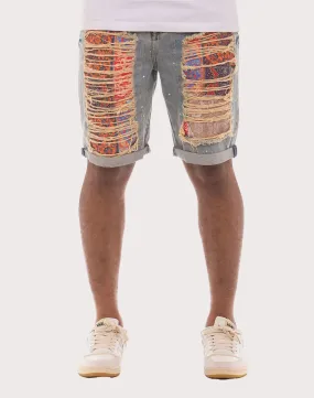 Akoo Stark Denim Blue Short Cool Nylon DoubleStitchedSeams