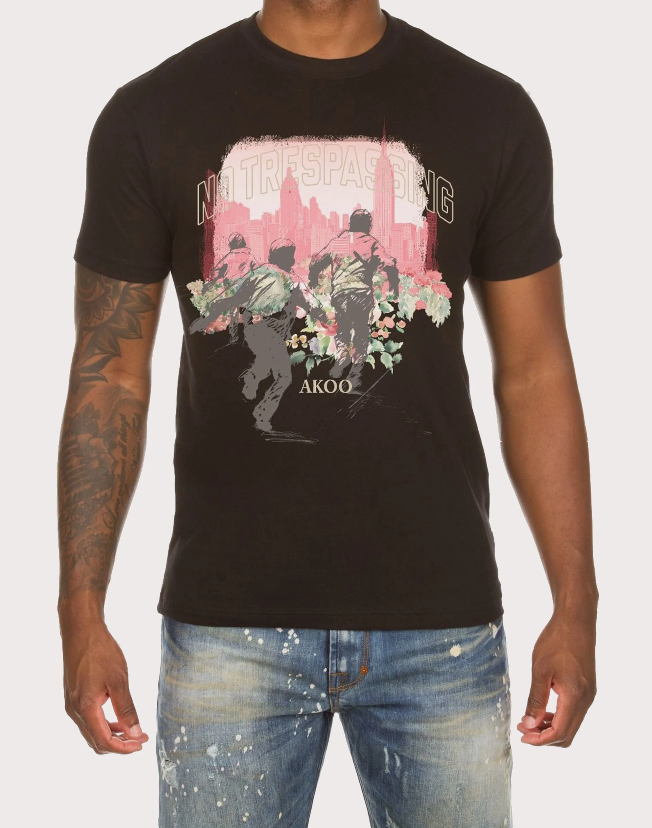 DoubleStitched Seams Akoo Toward Black Tee