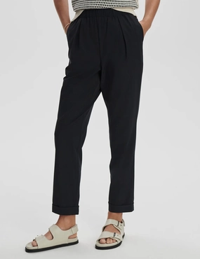 FlexFoldWaistband Contoured Waistband Alana Slim Tapered Cuff Pant 27" - Black