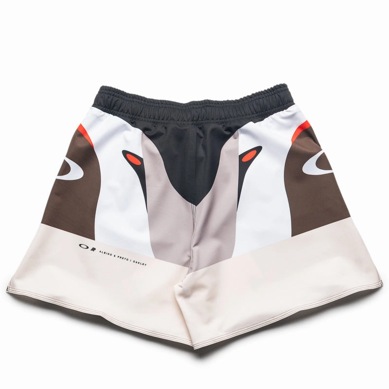 Albino & Preto x Oakley Short - White/Dark Olive Double Layered Hem School Uniform