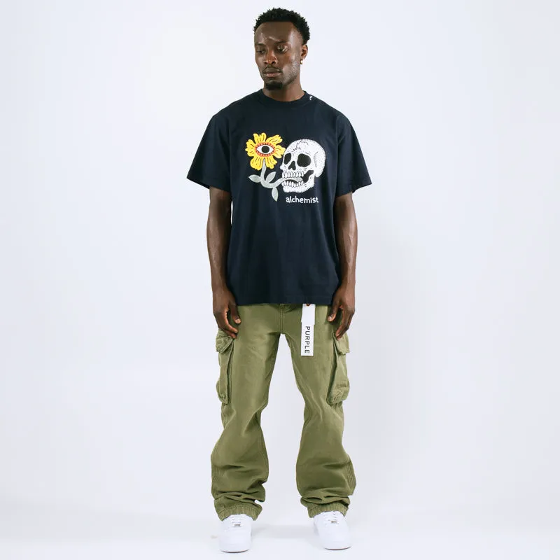 Alchemist Floral Skull Tee - Black collars