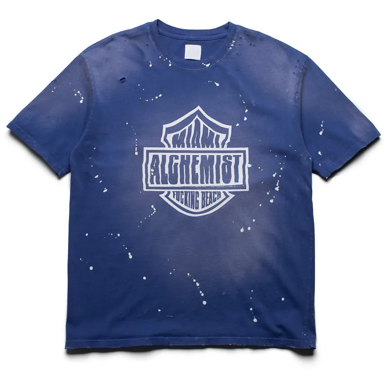 Checkered Alchemist Hugh Tee - Corsican Blue