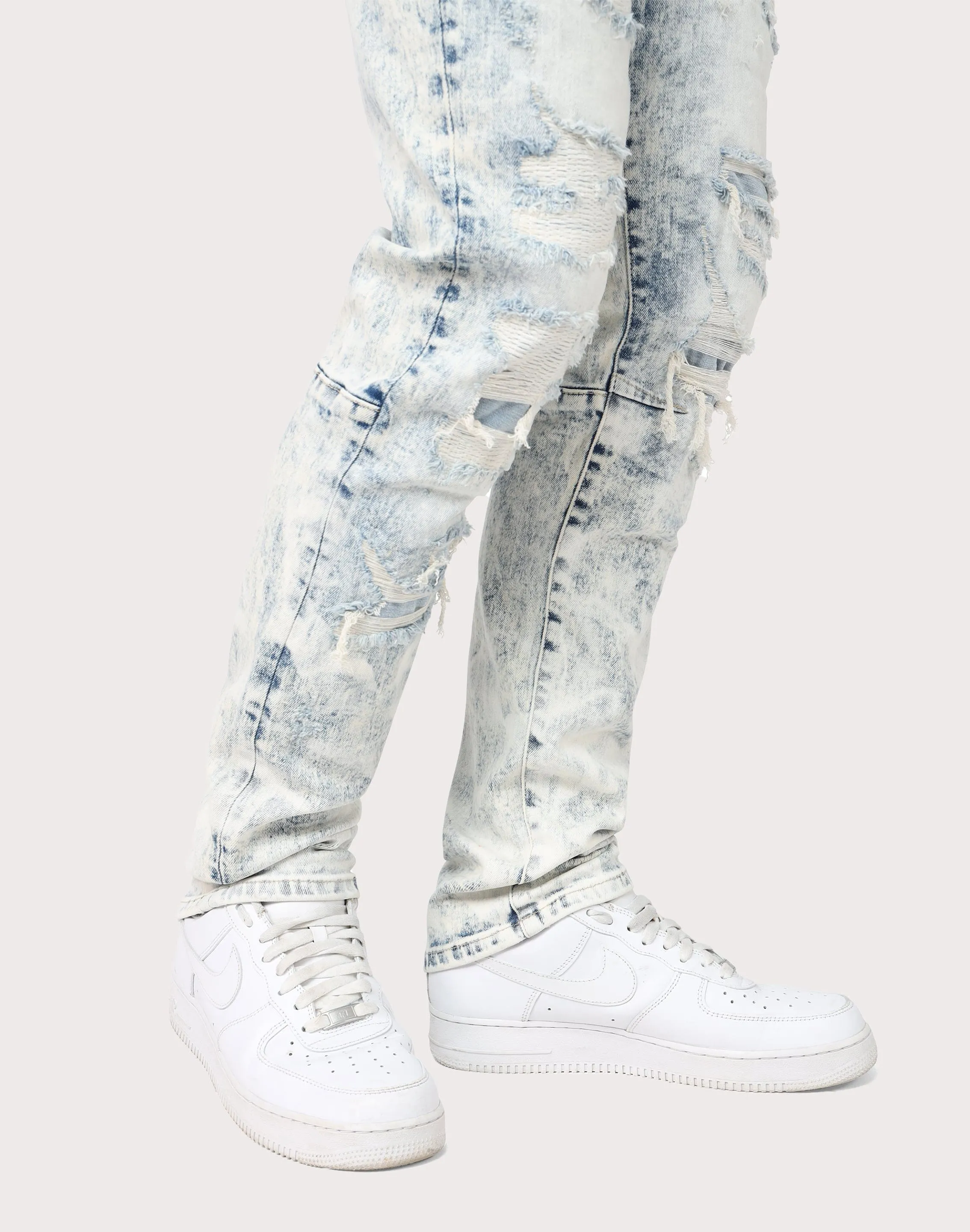 Grindhouse Slim Fit Rip N Repair Denim Jeans FlexibleWaistband