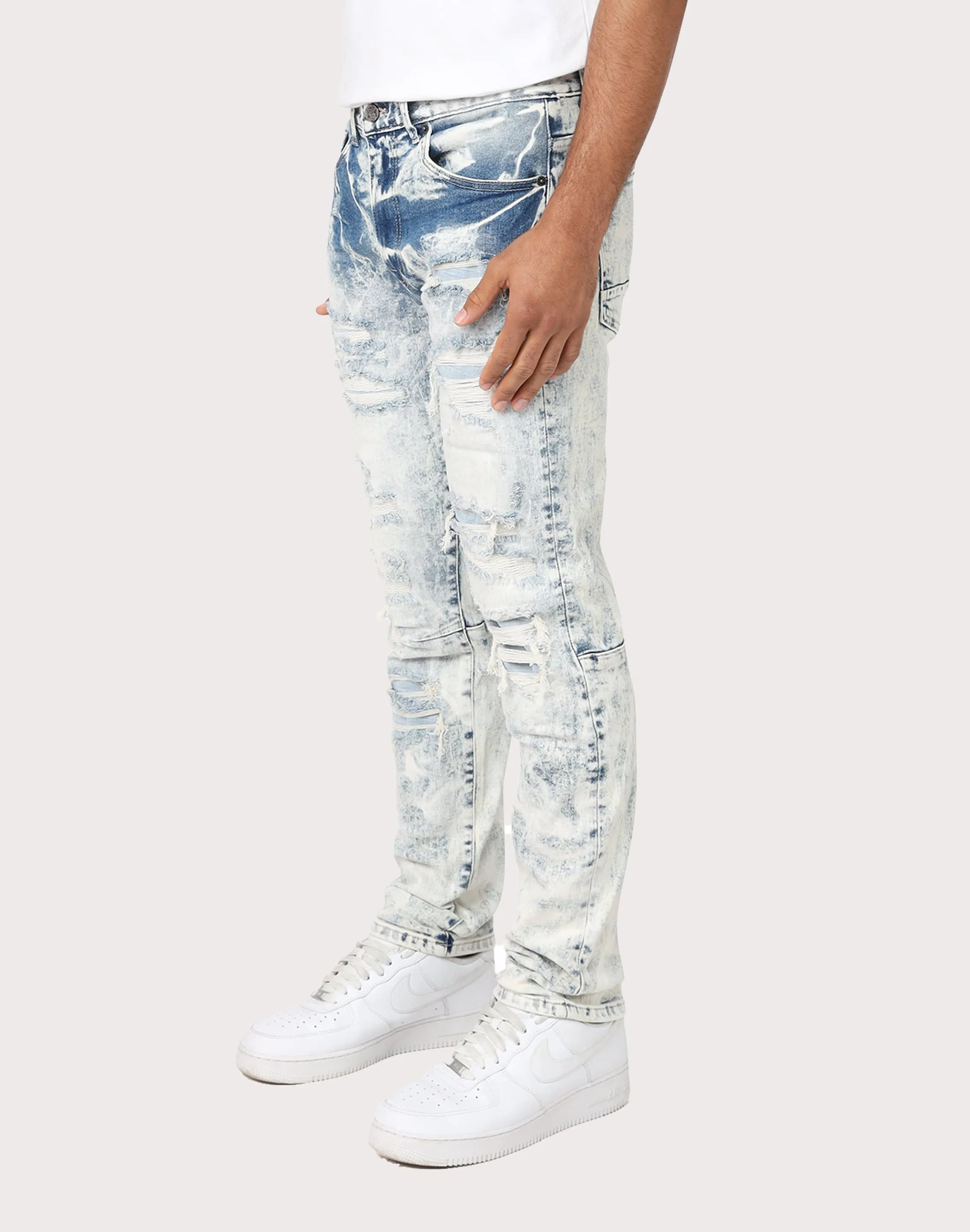 Grindhouse Slim Fit Rip N Repair Denim Jeans Adjustable Fit