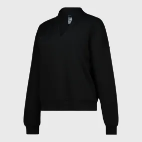 Umbro Womens Saint Crew Top Black DoubleLayered Collar