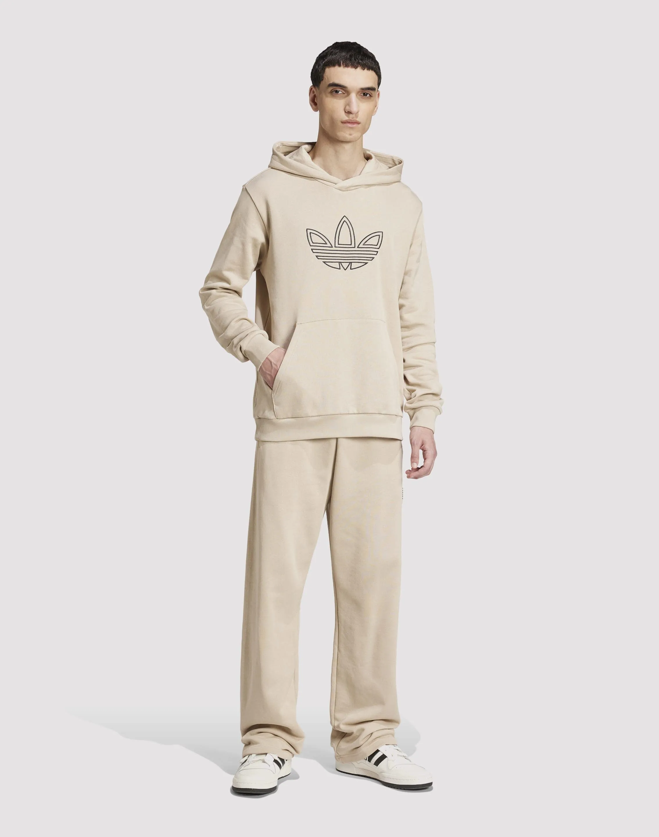 Adidas Outlined Trefoil Fleece Pants TaglessCollar Joyful Mood