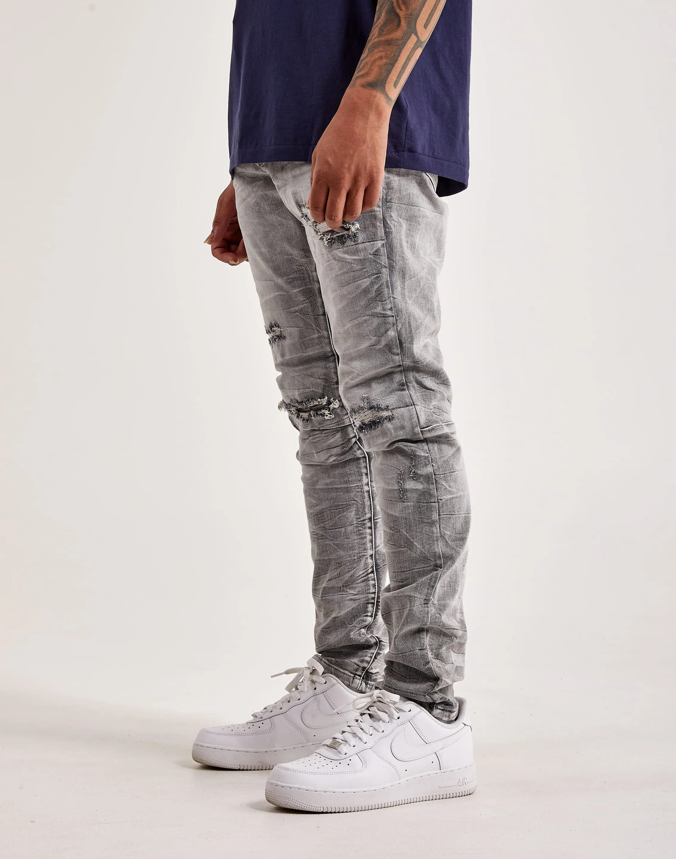 Smoke Rise Lightning Basic Slim Tapered Jeans Chic Edge