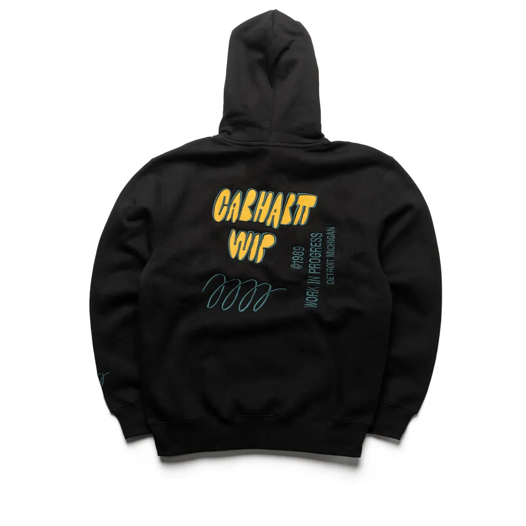 Premium Finish Carhartt WIP Hooded Signature Sweatshirt - Black