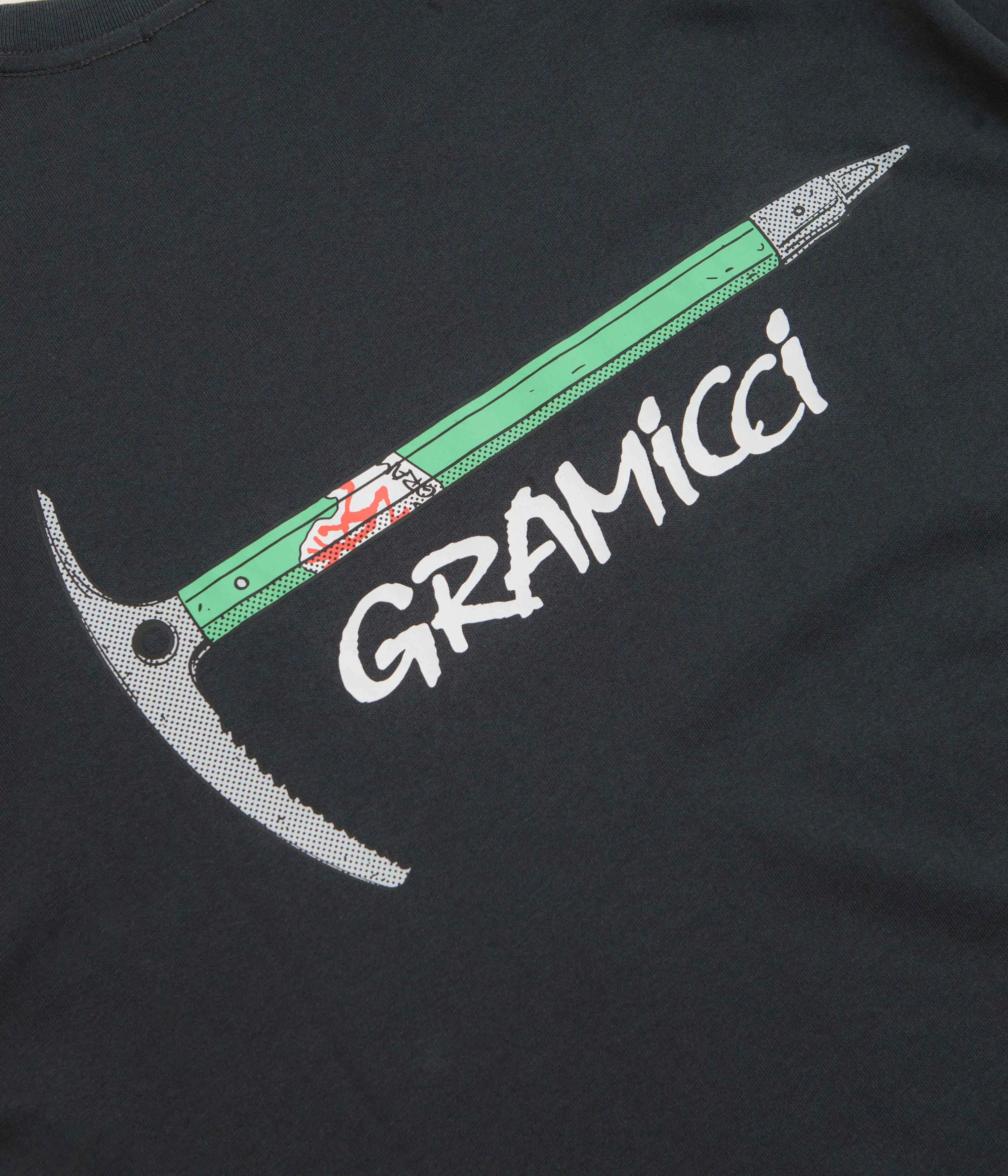 Gramicci Ice Axe T-Shirt - Vintage Black Tiered hem romper silhouette