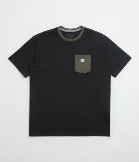 UV Protection blouse silhouette Patagonia Shop Sticker Pocket Responsibili-Tee T-Shirt - Black / Basin Green