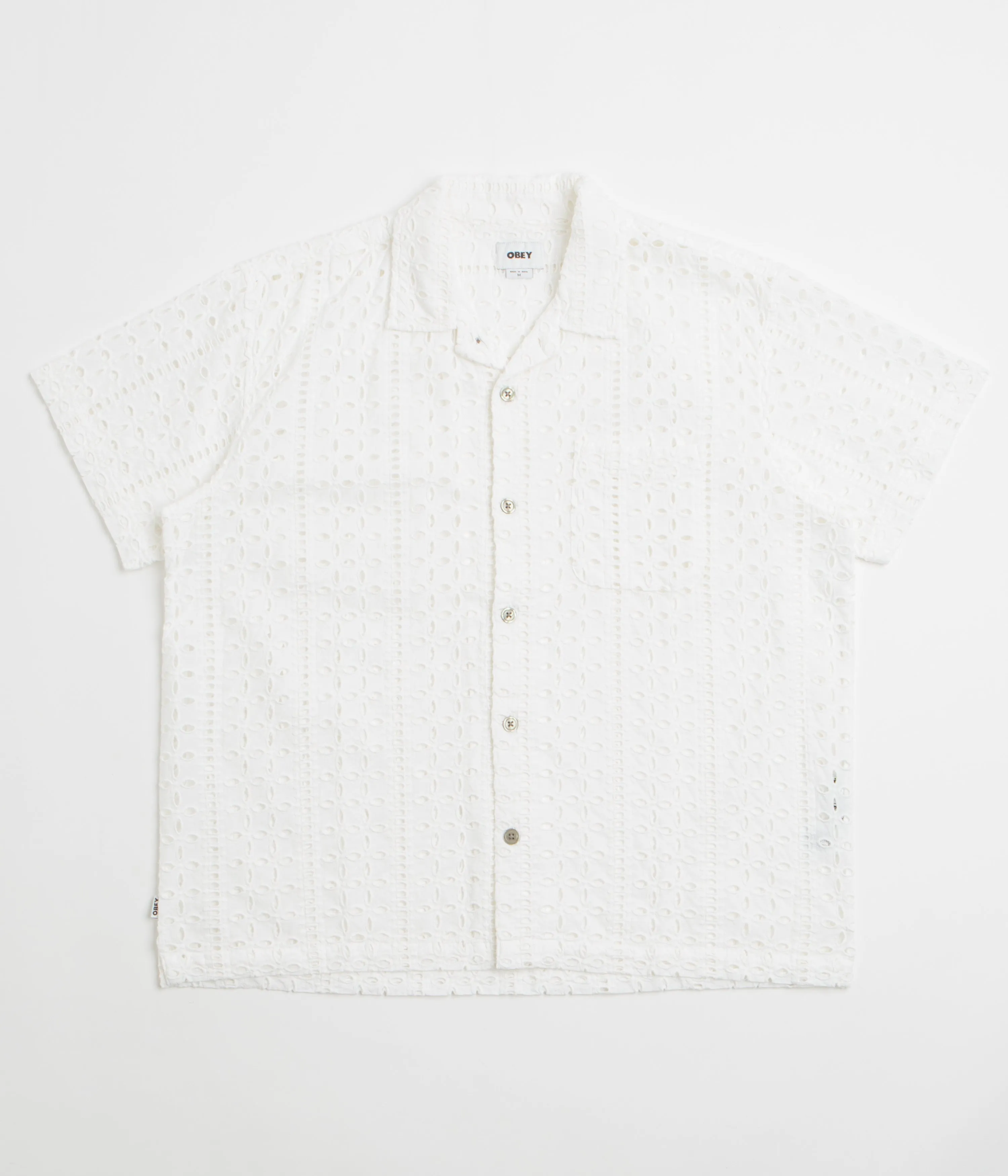 First Date Obey Ayers Short Sleeve Shirt - White
